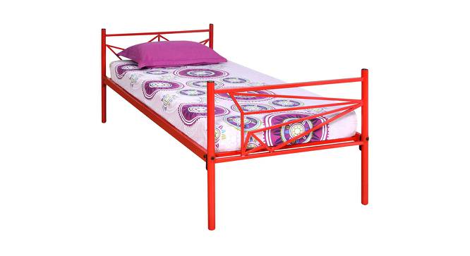 Nilkamal - Origami Non Storage Metal Bed (Single Bed Size, Red Finish) by Urban Ladder - Front View Design 1 - 672355