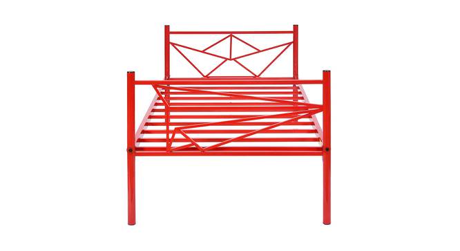 Nilkamal - Origami Non Storage Metal Bed (Single Bed Size, Red Finish) by Urban Ladder - Cross View Design 1 - 672380