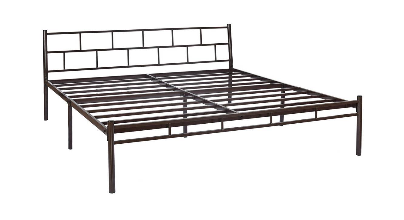 Neptune Metal King Size Non Storage Bed in Char Brown Finish Urban Ladder