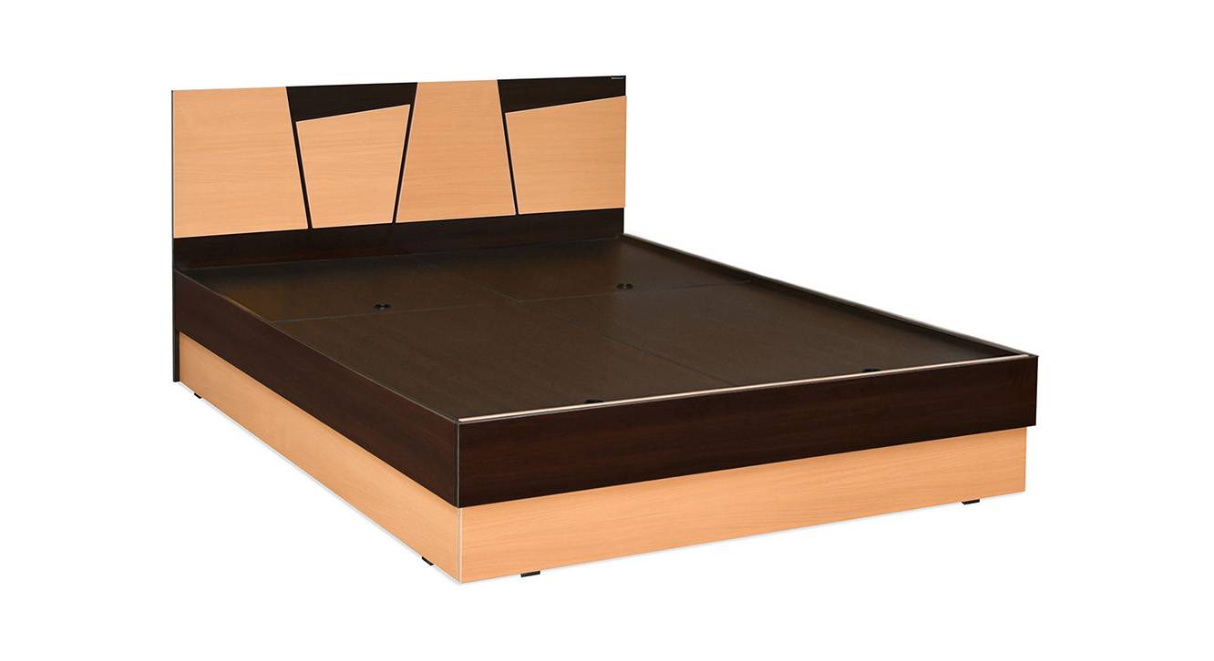 Floret Engineered Wood King Size Hydraulic Storage Bed in Bovrian Beach Finish Urban Ladder
