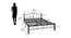 Nilkamal - Alcazer Non Storage Metal Bed (Queen Bed Size, Black Finish) by Urban Ladder - Design 1 Dimension - 672436