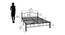 Nilkamal - Alcazer Non Storage Metal Bed (Queen Bed Size, Black Finish) by Urban Ladder - Design 1 Dimension - 672453