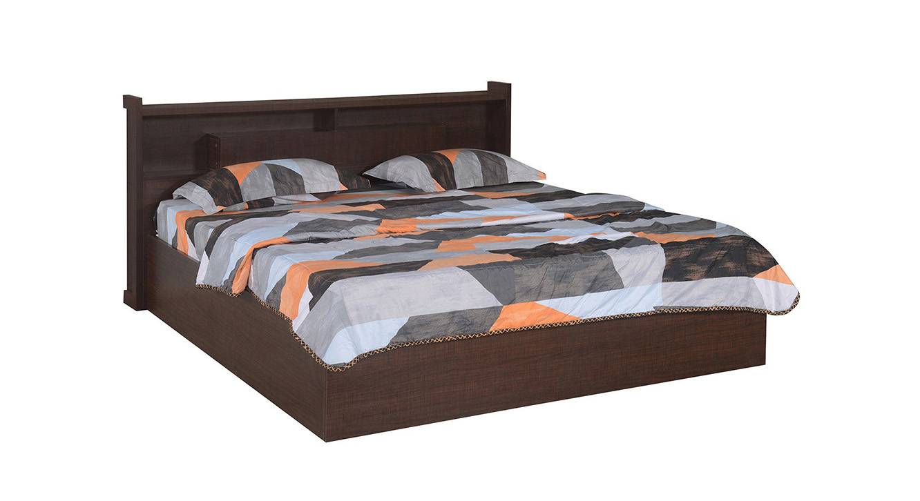 Jaipur Engineered Wood King Size Box Storage Bed in Maple Finish