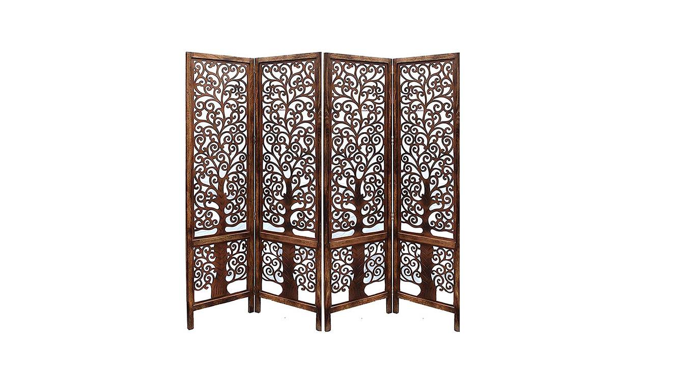 Solid Wood Room Divider in Brown Colour Urban Ladder