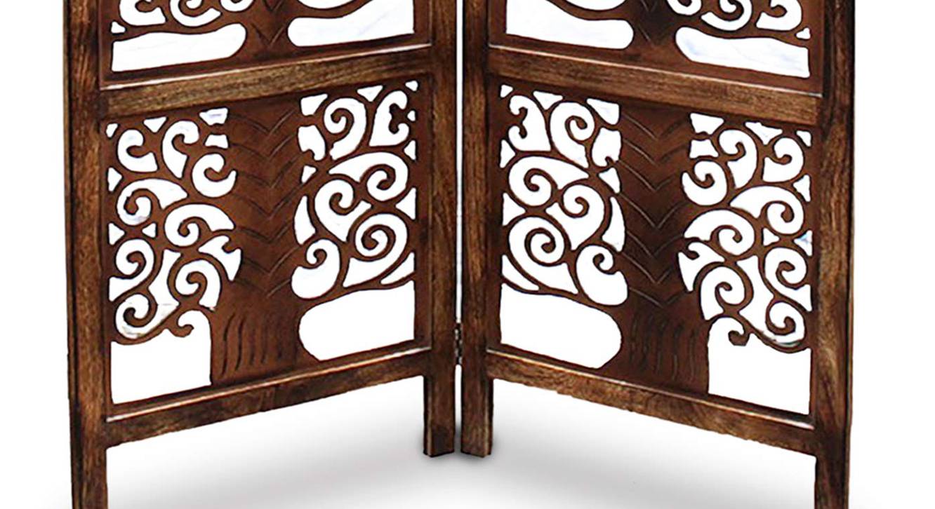 Solid Wood Room Divider in Brown Colour Urban Ladder