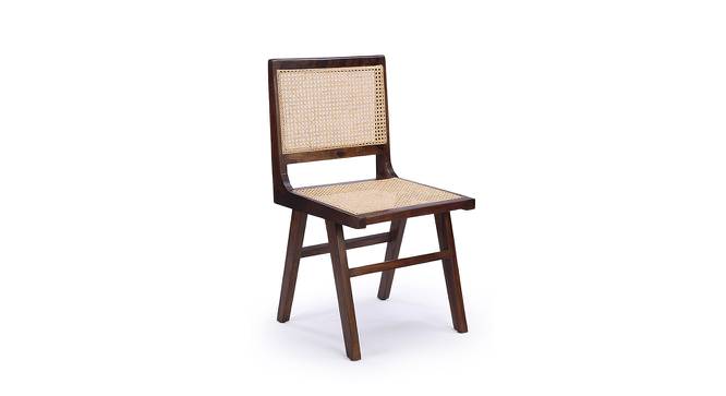 Finesse Solid Wood Dining Chair (White, Cream With Walnut Finish Finish) by Urban Ladder - Cross View Design 1 - 672991