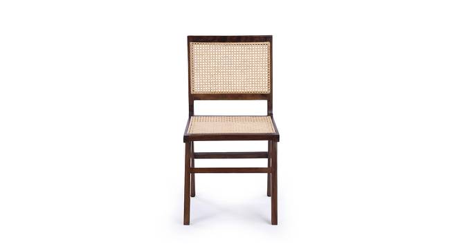 Finesse Solid Wood Dining Chair (White, Cream With Walnut Finish Finish) by Urban Ladder - Front View Design 1 - 673004