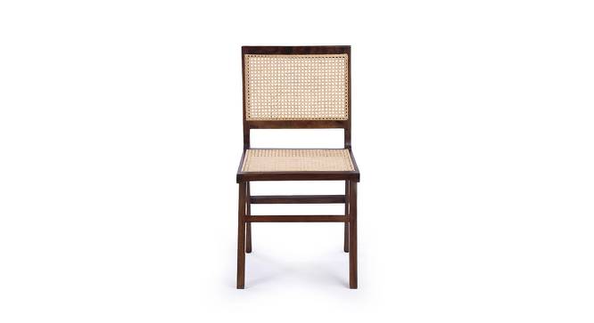 Finesse Solid Wood Dining Chair (White, Cream With Walnut Finish Finish) by Urban Ladder - Front View Design 1 - 673005