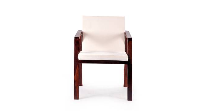 Finesse Solid Wood Dining Chair (White, White With Walnut Wooden Finish Finish) by Urban Ladder - Front View Design 1 - 673006