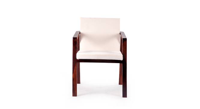 Finesse Solid Wood Dining Chair (White, White With Walnut Wooden Finish Finish) by Urban Ladder - Front View Design 1 - 673007