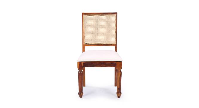 Finesse Solid Wood Dining Chair (Brown, White And Brown With Teak Finish Finish) by Urban Ladder - Front View Design 1 - 673088