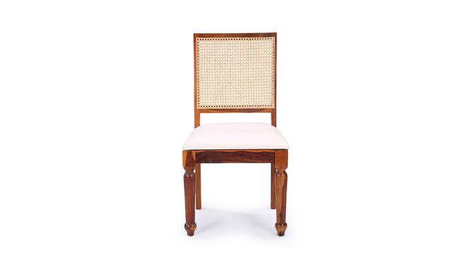 Finesse Solid Wood Dining Chair (Brown, White And Brown With Teak Finish Finish) by Urban Ladder - Front View Design 1 - 673089