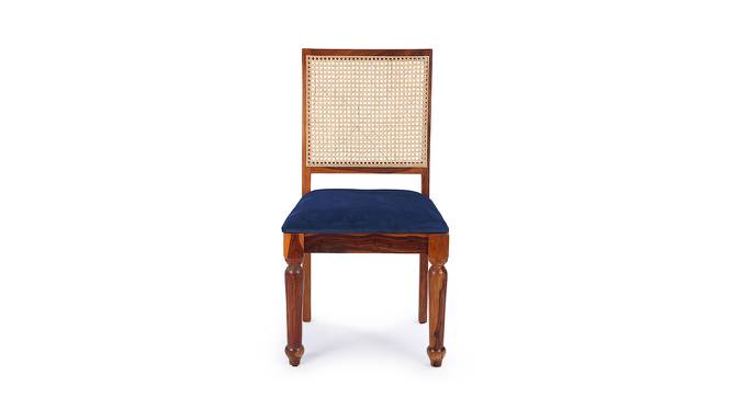 Finesse Solid Wood Dining Chair (Brown, Royal Blue And Brown With Teak Finish Finish) by Urban Ladder - Front View Design 1 - 673091