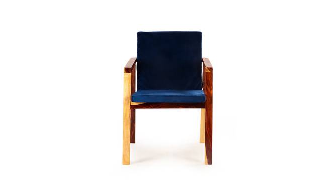 Finesse Solid Wood Dining Chair (Blue, Royal Blue With Natural Wooden Finish Finish) by Urban Ladder - Front View Design 1 - 673097
