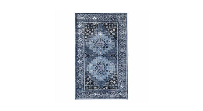 Distillery Hand Knotted Woollen and Cotton Rug (Navy, 8 x 5 Feet Carpet Size) by Urban Ladder - Front View Design 1 - 673160