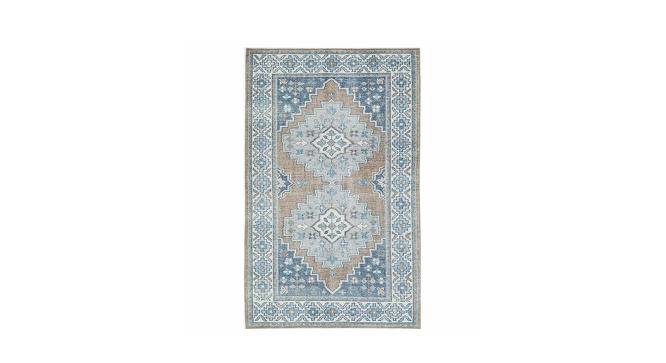 Distillery Hand Knotted Woollen and Cotton Rug (Blue, 8 x 5 Feet Carpet Size) by Urban Ladder - Front View Design 1 - 673164