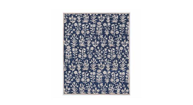 Wandering Garden Hand Tufted Woollen Rug (Blue, 8 x 5 Feet Carpet Size) by Urban Ladder - Front View Design 1 - 673176