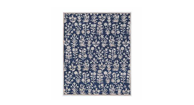 Wandering Garden Hand Tufted Woollen Rug (Blue, 9 x 6 Feet Carpet Size) by Urban Ladder - Front View Design 1 - 673177