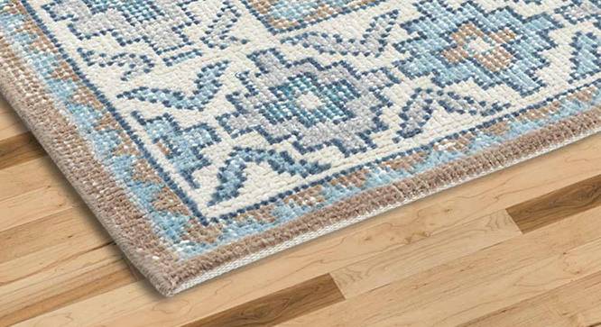 Distillery Hand Knotted Woollen and Cotton Rug (Blue, 6 x 4 Feet Carpet Size) by Urban Ladder - Cross View Design 1 - 673182