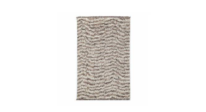 Feathers Hand Woven Woollen Dhurrie (Brown, 6 x 4 Feet Carpet Size) by Urban Ladder - Front View Design 1 - 673235
