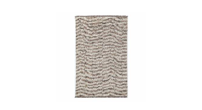 Feathers Hand Woven Woollen Dhurrie (Brown, 8 x 5 Feet Carpet Size) by Urban Ladder - Front View Design 1 - 673237