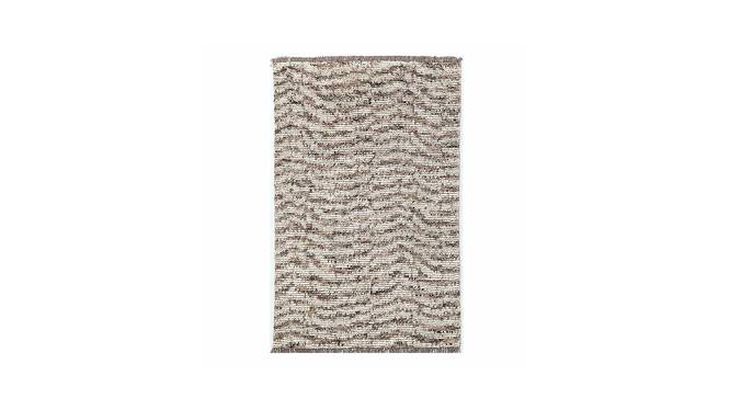 Feathers Hand Woven Woollen Dhurrie (Brown, 9 x 6 Feet Carpet Size) by Urban Ladder - Front View Design 1 - 673238