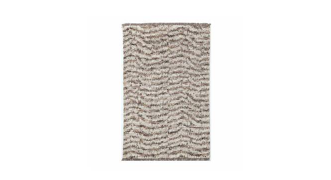 Feathers Hand Woven Woollen Dhurrie (Brown, 10 x 8 Feet Carpet Size) by Urban Ladder - Front View Design 1 - 673239