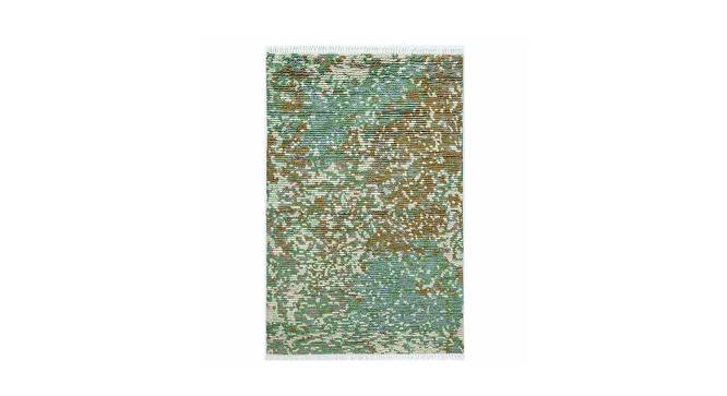 Fieldstone Moss Hand Woven  Woollen Dhurrie (Green, 6 x 4 Feet Carpet Size) by Urban Ladder - Front View Design 1 - 673240