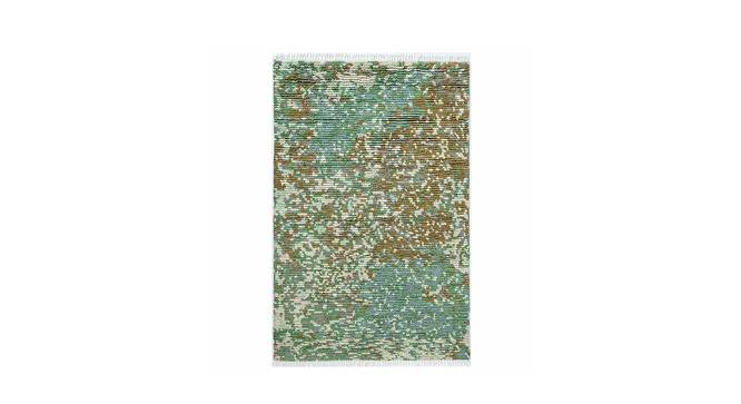 Fieldstone Moss Hand Woven  Woollen Dhurrie (Green, 8 x 5 Feet Carpet Size) by Urban Ladder - Front View Design 1 - 673241