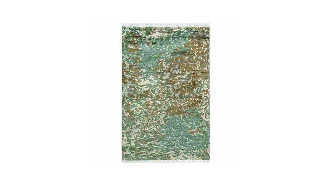 Fieldstone Moss Hand Woven  Woollen Dhurrie (Green, 10 x 8 Feet Carpet Size) by Urban Ladder - Front View Design 1 - 673243