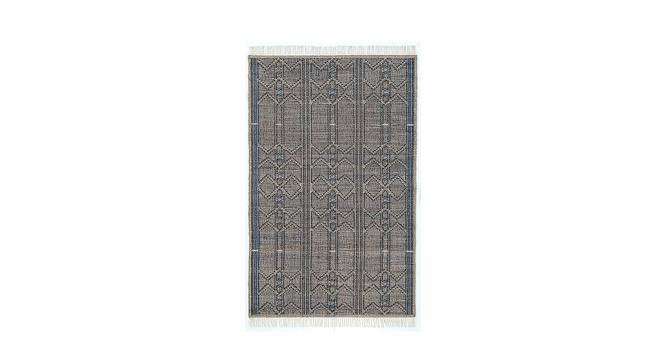 Portico Hand Woven Woollen and Jute Dhurrie (Navy, 8 x 5 Feet Carpet Size) by Urban Ladder - Front View Design 1 - 673245