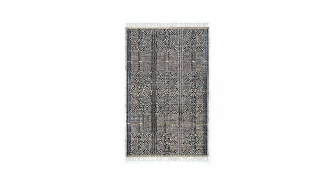 Portico Hand Woven Woollen and Jute Dhurrie (Navy, 9 x 6 Feet Carpet Size) by Urban Ladder - Front View Design 1 - 673246