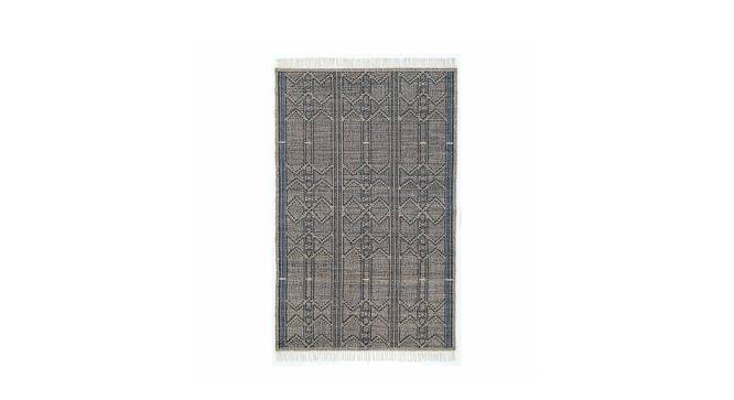 Portico Hand Woven Woollen and Jute Dhurrie (Navy, 10 x 8 Feet Carpet Size) by Urban Ladder - Front View Design 1 - 673247