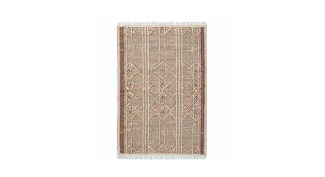 Portico Hand Woven Woollen and Jute Dhurrie (Coral, 6 x 4 Feet Carpet Size) by Urban Ladder - Front View Design 1 - 673248