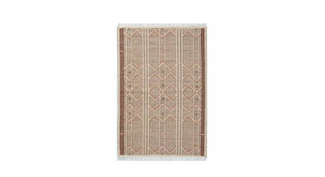 Portico Hand Woven Woollen and Jute Dhurrie (Coral, 8 x 5 Feet Carpet Size) by Urban Ladder - Front View Design 1 - 673249