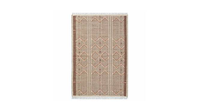 Portico Hand Woven Woollen and Jute Dhurrie (Coral, 10 x 8 Feet Carpet Size) by Urban Ladder - Front View Design 1 - 673251