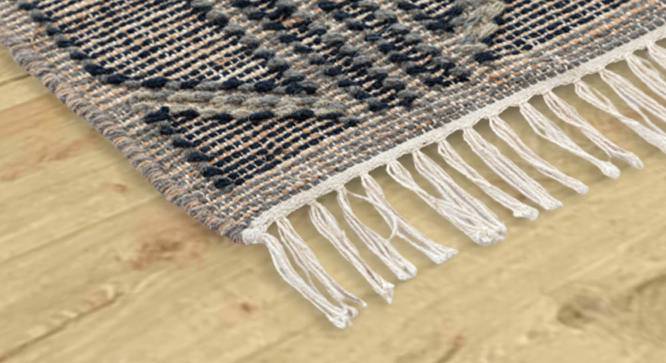 Portico Hand Woven Woollen and Jute Dhurrie (Navy, 6 x 4 Feet Carpet Size) by Urban Ladder - Cross View Design 1 - 673262