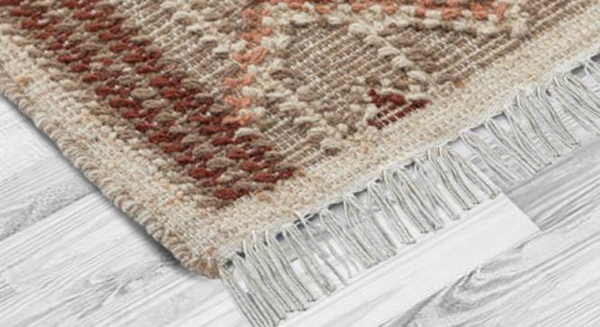 Portico Hand Woven Woollen and Jute Dhurrie (Coral, 6 x 4 Feet Carpet Size) by Urban Ladder - Cross View Design 1 - 673266