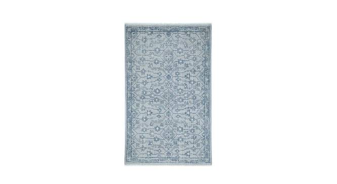 Finial Hand Knotted Cotton Rug (Blue, 8 x 5 Feet Carpet Size) by Urban Ladder - Front View Design 1 - 673371