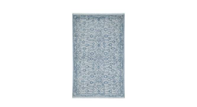 Finial Hand Knotted Cotton Rug (Blue, 9 x 6 Feet Carpet Size) by Urban Ladder - Front View Design 1 - 673373