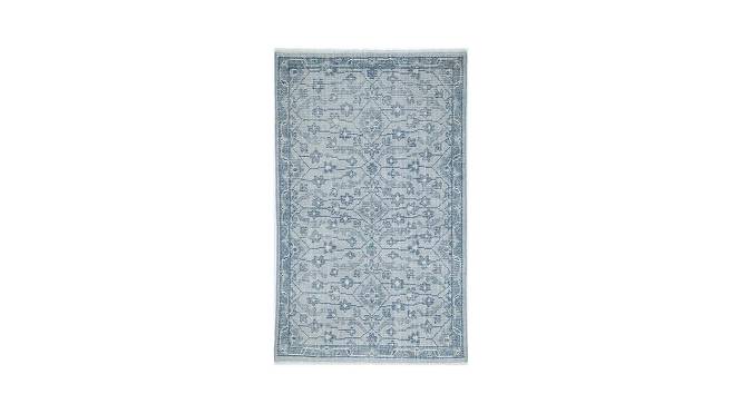 Finial Hand Knotted Cotton Rug (Blue, 10 x 8 Feet Carpet Size) by Urban Ladder - Front View Design 1 - 673375