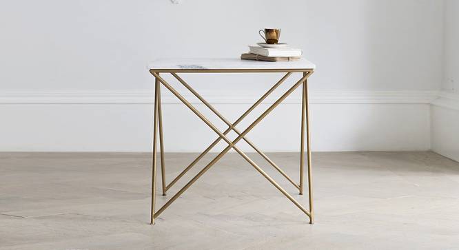 Ran Marble Side Table (White Finish) by Urban Ladder - Cross View Design 1 - 673976