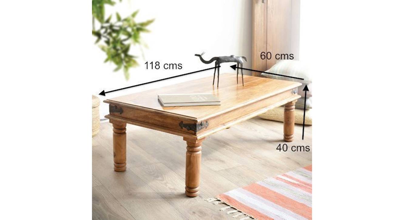 Vintage Rectangular Solid Wood Coffee Table in Melamine Finish Urban