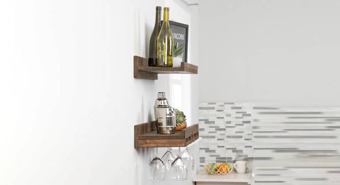 Rustic Wall Mount Bar (Brown) by Urban Ladder - Cross View Design 1 - 674018