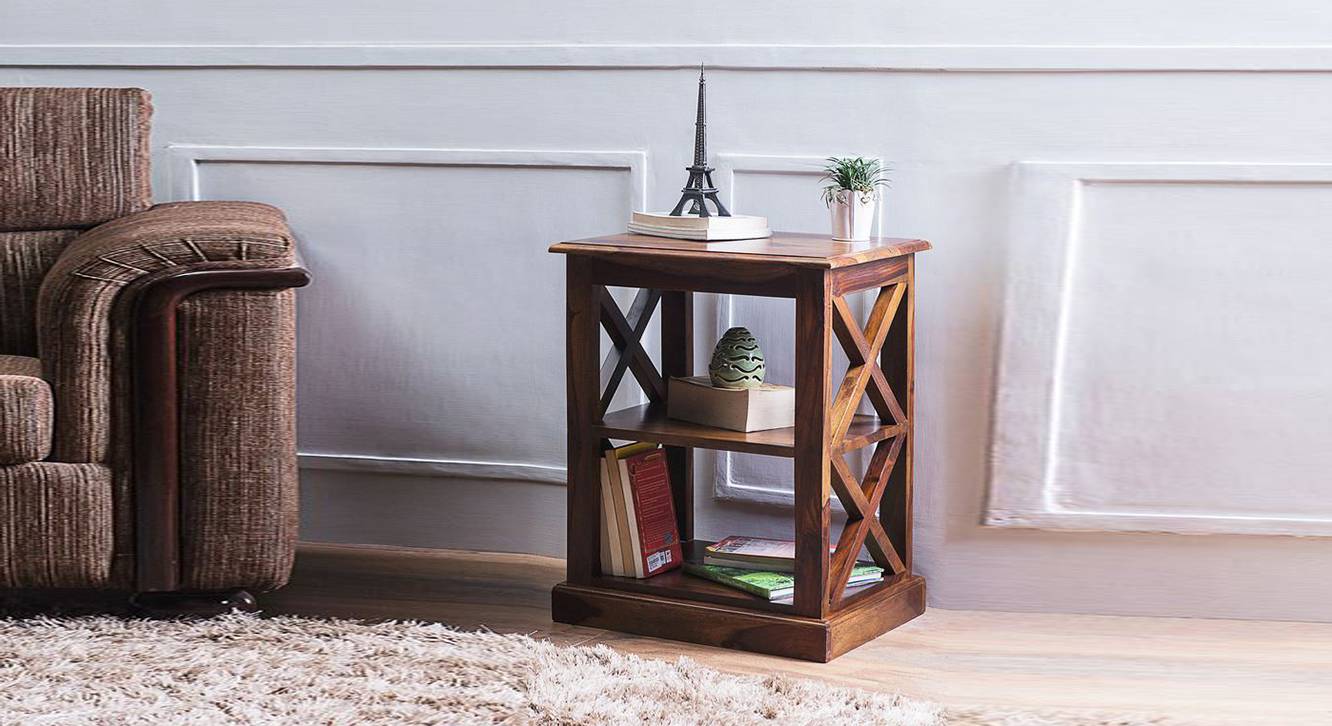 Accent Solid Wood Side Table in Melamine Finish Urban Ladder