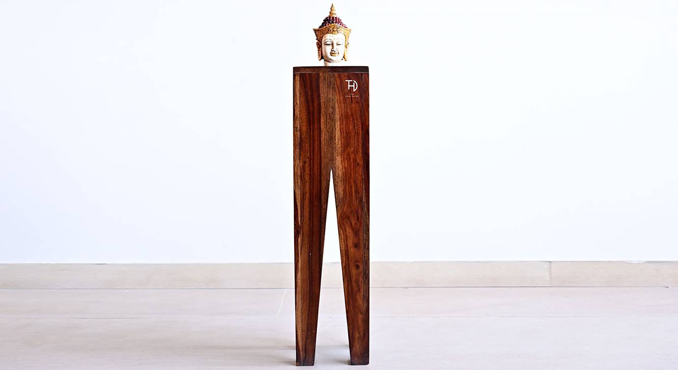 V Solid Wood Side Table in Melamine Finish Urban Ladder