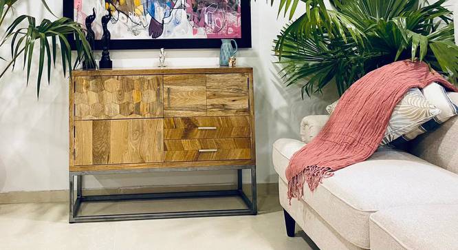 Ran Sideboard With Hearing Bone Design (Melamine Finish) by Urban Ladder - Front View Design 1 - 674078