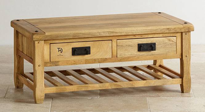 Devi Coffee Table 2 Drawer (Melamine Finish) by Urban Ladder - Front View Design 1 - 674181