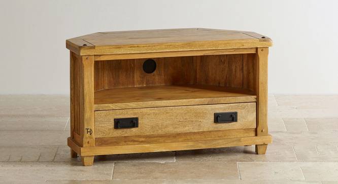 Devi Corner Tv Cabinet (Melamine Finish) by Urban Ladder - Front View Design 1 - 674186