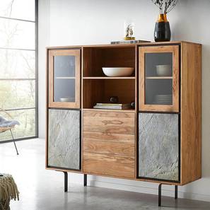 Crockery Unit Design Jarrah Solid Wood Sideboard in Melamine Finish